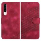 For Huawei P30 YX0060 Elephant Head Embossed Phone Leather Case with Lanyard(Rose Red) - 1