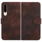 For Huawei P30 YX0060 Elephant Head Embossed Phone Leather Case with Lanyard(Coffee) - 1