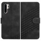 For Huawei P30 Pro YX0060 Elephant Head Embossed Phone Leather Case with Lanyard(Black) - 1