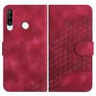 For Huawei P30 lite/nova 4e YX0060 Elephant Head Embossed Phone Leather Case with Lanyard(Rose Red) - 1