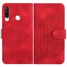 For Huawei P30 lite/nova 4e YX0060 Elephant Head Embossed Phone Leather Case with Lanyard(Red) - 1