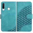 For Huawei P30 lite/nova 4e YX0060 Elephant Head Embossed Phone Leather Case with Lanyard(Light Blue) - 1