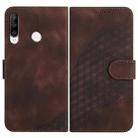 For Huawei P30 lite/nova 4e YX0060 Elephant Head Embossed Phone Leather Case with Lanyard(Coffee) - 1