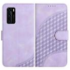 For Huawei P40 YX0060 Elephant Head Embossed Phone Leather Case with Lanyard(Light Purple) - 1