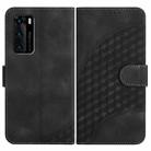 For Huawei P40 YX0060 Elephant Head Embossed Phone Leather Case with Lanyard(Black) - 1