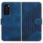 For Huawei P40 YX0060 Elephant Head Embossed Phone Leather Case with Lanyard(Royal Blue) - 1