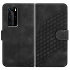 For Huawei P40 Pro YX0060 Elephant Head Embossed Phone Leather Case with Lanyard(Black) - 1