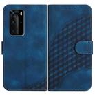 For Huawei P40 Pro YX0060 Elephant Head Embossed Phone Leather Case with Lanyard(Royal Blue) - 1