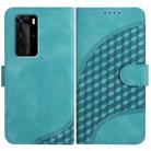 For Huawei P40 Pro YX0060 Elephant Head Embossed Phone Leather Case with Lanyard(Light Blue) - 1