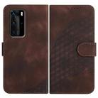 For Huawei P40 Pro YX0060 Elephant Head Embossed Phone Leather Case with Lanyard(Coffee) - 1