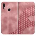 For Huawei Y7 2019 YX0060 Elephant Head Embossed Phone Leather Case with Lanyard(Pink) - 1