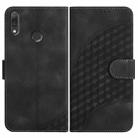 For Huawei Y9 2019 YX0060 Elephant Head Embossed Phone Leather Case with Lanyard(Black) - 1