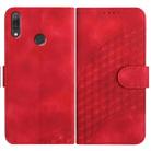 For Huawei Y9 2019 YX0060 Elephant Head Embossed Phone Leather Case with Lanyard(Red) - 1