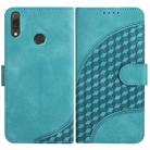 For Huawei Y9 2019 YX0060 Elephant Head Embossed Phone Leather Case with Lanyard(Light Blue) - 1