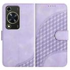 For Huawei Enjoy 70 YX0060 Elephant Head Embossed Phone Leather Case with Lanyard(Light Purple) - 1