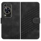 For Huawei Enjoy 70 YX0060 Elephant Head Embossed Phone Leather Case with Lanyard(Black) - 1