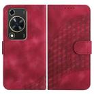 For Huawei Enjoy 70 YX0060 Elephant Head Embossed Phone Leather Case with Lanyard(Rose Red) - 1