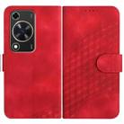 For Huawei Enjoy 70 YX0060 Elephant Head Embossed Phone Leather Case with Lanyard(Red) - 1