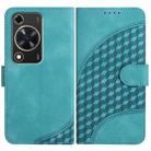 For Huawei Enjoy 70 YX0060 Elephant Head Embossed Phone Leather Case with Lanyard(Light Blue) - 1