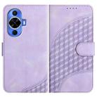 For Huawei nova 12s Elephant Head Embossed Phone Leather Case with Lanyard(Light Purple) - 1