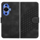 For Huawei nova 12s Elephant Head Embossed Phone Leather Case with Lanyard(Black) - 1