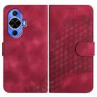 For Huawei nova 12s Elephant Head Embossed Phone Leather Case with Lanyard(Rose Red) - 1