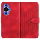 For Huawei nova 12s Elephant Head Embossed Phone Leather Case with Lanyard(Red) - 1