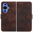 For Huawei nova 12s Elephant Head Embossed Phone Leather Case with Lanyard(Coffee) - 1