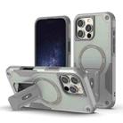 For iPhone 16 Pro Max Armor Magsafe Holder PC Hybrid TPU Phone Case(Grey) - 1