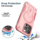 For iPhone 16 Pro Armor Magsafe Holder PC Hybrid TPU Phone Case(Pink) - 2