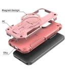 For iPhone 16 Pro Armor Magsafe Holder PC Hybrid TPU Phone Case(Pink) - 3