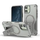 For iPhone 16 Plus Armor Magsafe Holder PC Hybrid TPU Phone Case(Grey) - 1