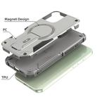 For iPhone 16 Plus Armor Magsafe Holder PC Hybrid TPU Phone Case(Grey) - 3