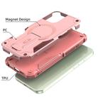 For iPhone 16 Plus Armor Magsafe Holder PC Hybrid TPU Phone Case(Pink) - 3