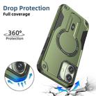 For iPhone 16 Plus Armor Magsafe Holder PC Hybrid TPU Phone Case(Army Green) - 2