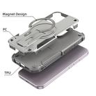 For iPhone 16 Armor Magsafe Holder PC Hybrid TPU Phone Case(Grey) - 3