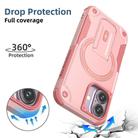 For iPhone 16 Armor Magsafe Holder PC Hybrid TPU Phone Case(Pink) - 2