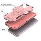 For iPhone 16 Armor Magsafe Holder PC Hybrid TPU Phone Case(Pink) - 3