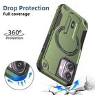 For iPhone 16 Armor Magsafe Holder PC Hybrid TPU Phone Case(Army Green) - 2