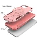 For iPhone 16e Armor Magsafe Holder PC Hybrid TPU Phone Case(Pink) - 2
