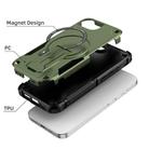 For iPhone 16e Armor Magsafe Holder PC Hybrid TPU Phone Case(Army Green) - 2