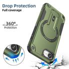 For iPhone 16e Armor Magsafe Holder PC Hybrid TPU Phone Case(Army Green) - 3