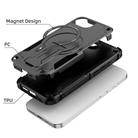For iPhone 16e Armor Magsafe Holder PC Hybrid TPU Phone Case(Black) - 2