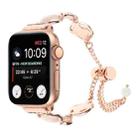 For Apple Watch Series 9 45mm Shell Metal Chain Bracelet Watch Band(Rose Gold) - 1