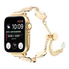 For Apple Watch Series 8 45mm Shell Metal Chain Bracelet Watch Band(Gold) - 1