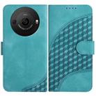 For Sharp Aquos R8 Pro SH-51D YX0060 Elephant Head Embossed Phone Leather Case with Lanyard(Light Blue) - 1