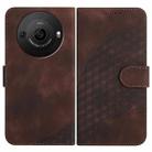 For Sharp Aquos R8 Pro SH-51D YX0060 Elephant Head Embossed Phone Leather Case with Lanyard(Coffee) - 1