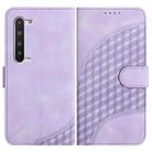 For Sharp Aquos R5G YX0060 Elephant Head Embossed Phone Leather Case with Lanyard(Light Purple) - 1