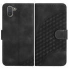 For Sharp Aquos R3 YX0060 Elephant Head Embossed Phone Leather Case with Lanyard(Black) - 1