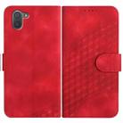 For Sharp Aquos R3 YX0060 Elephant Head Embossed Phone Leather Case with Lanyard(Red) - 1